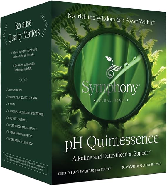 pH Quintessence Daily Greens Support for pH Balance & Metabolic Health | 40:1 Alfalfa-Based Formula for Alkalinization, Detoxification & Hormone Metabolism Support (90 Vegan Capsules)