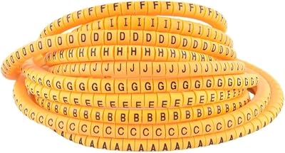 Number Tube EC-0123 Cable Marker 100PCS Yellow Markers Single Letters A to Z for Wire DiameterEC-3100PCS,5