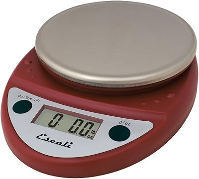 San Jamar Escali Primo NSF Listed Digital Scale, 11 lb5 kg, Red
