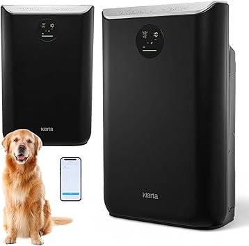 Air Purifier for Large Room - Up to 2775 ft2 - Smart WiFi App - Ultra Quiet 24 dB - Air Purifiers for Home Pets - Removes Allergens, Smoke & Pet Odors - 99.97% Particle Filtration - Klarta Stor Black