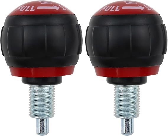 AYLIFU 2 PCS M16 Pop Pull Pin Knob Spherical Fitness Pop Pull Pin Knob Pull Pin Spring Knob Replacement Part for Fitness Equipment Bicycle Equipment Red