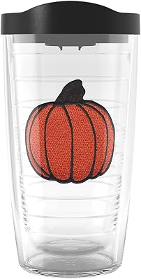 Tervis Plump Pumpkin Made in USA Double Walled Insulated Tumbler Travel Cup Keeps Drinks Cold & Hot, 16oz, Classic