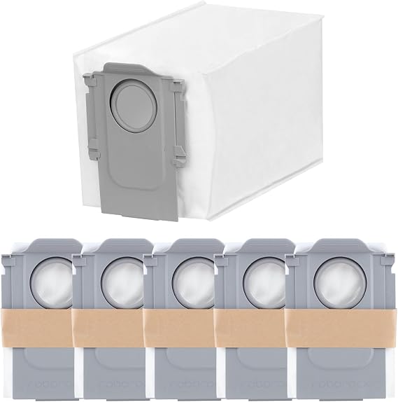 roborock Disposable Dust Bags, 6-Pack, for Qrevo Series and Saros Series | Fits Saros 20 (Sonic), 10R, Z70, QV 35A, Qrevo CurvX, Curv 2 Flow, S Pro, 2 Pro, Edge; S8 Max Ultra and MaxV Ultra With RDS
