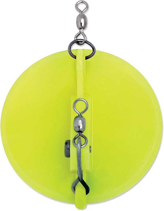 Luhr Jensen Dipsy Diver, Chartreuse and White Bottom, 3 1/4-Inch