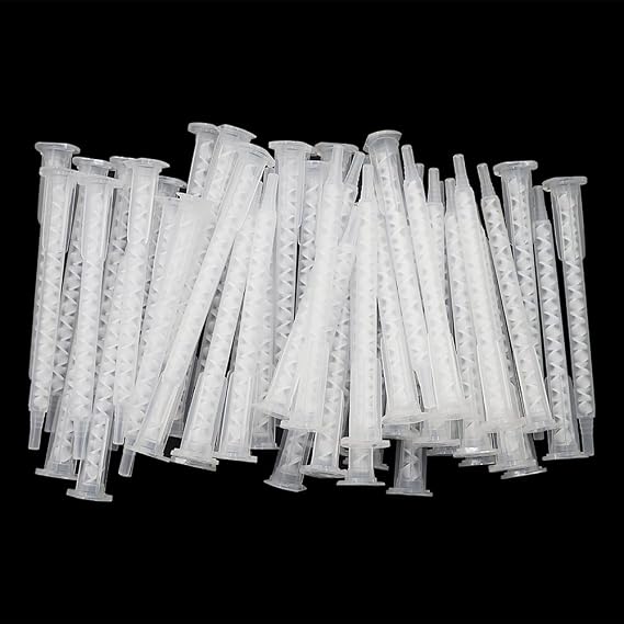 50PCS Epoxy Mixing Nozzle, Static Mixing Nozzle Adhesive Cartridge Tip Mixing Nozzle, 4.06 inches 50 ml Glue Gun Box Glue Gun Applicator (1:1/2:1 Ratio)