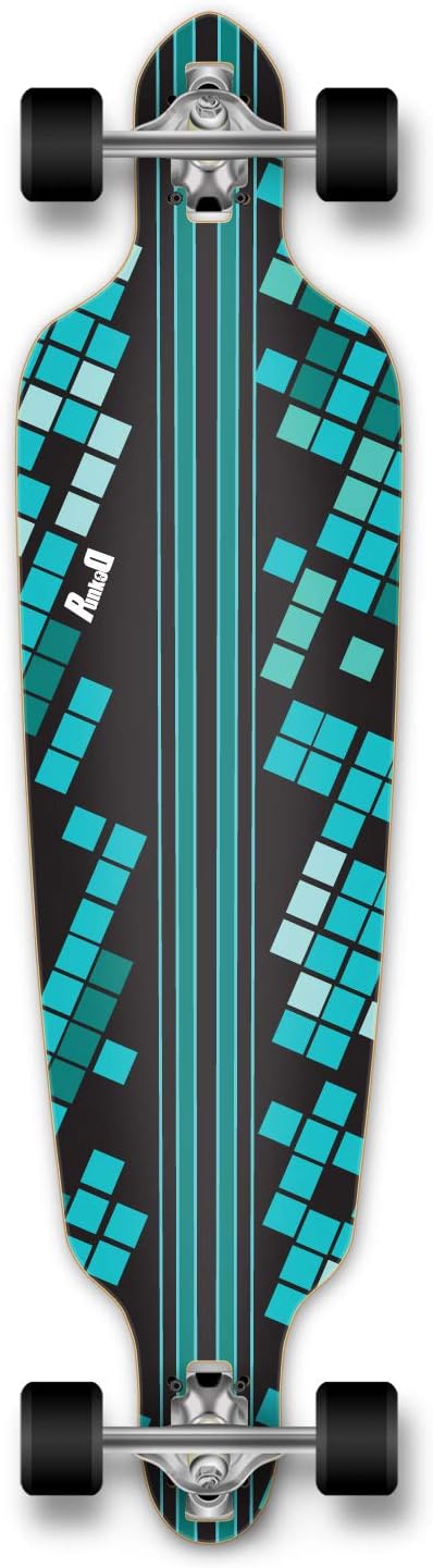 Yocaher Graphic Series Complete Drop Through Skateboards Longboard w/Black W/ 80A Grip Tape Aluminum Truck ABEC7 Bearing 70mm Skateboard Wheels