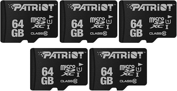 Patriot LX Series Micro SD Flash Memory Card 64GB - 5 Pack