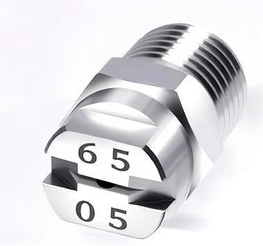 304 Stainless Steel High Pressure Fan Nozzle 1/8 1/4 1/2 BSPT 65 Atomizing Nozzle for Pressure Washer Car Wash Industrial Dust Removal Humidification Cooling (5 50pcs 1/4-BSPT(Orifice:1.6mm)