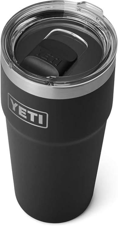 YETI Rambler 20 oz (591 ml) Stackable Cup, Black | Stainless Steel Coffee Cup with MagSlider Lid (Not Leakproof), Insulated Coffee Tumbler Keeps Drinks Hot or Cold