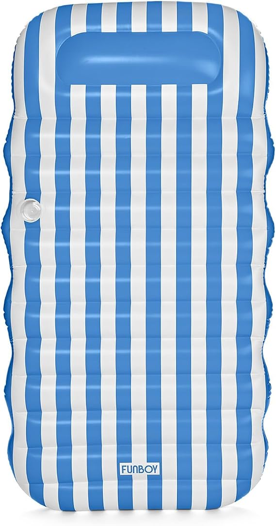 FUNBOY Blue & White Cabana Striped Pool Lounger Water Hammock