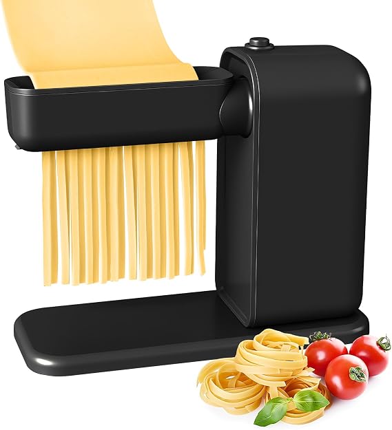 Electric Pasta Maker, Roller & 2 Cutters Pasta Maker Machine, Black