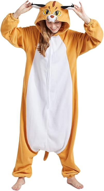 DarkCom Adult Women Men Pajamas Cat Onesie Cosplay Halloween Costume One Piece Sleepwear Christmas Pajamas