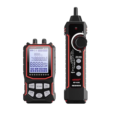 NOYAFA NF-918S Network Cable Tester with 6 wavelength Optical Power Meter, | Cable Toner Ethernet Cable Tester RJ45 Network Tester with Visual Fault Locator, PoE Tester Network Tools