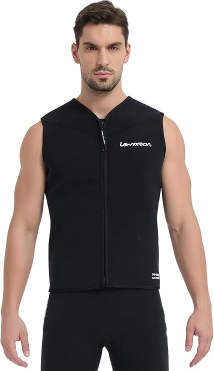 Lemorecn Wetsuit Top Men Women, 3mm Sleeveless Neoprene Wet Suit Jacket