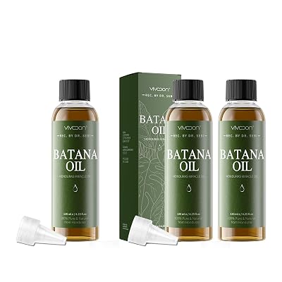 3 Pcs Batana Oil for Hair Growth, 100% Pure & Natural Raw Batana, Dr. Sebi Oil from Honduras, Care for Hair, Scalp & Skin, 3 Bottle with 6 Caps