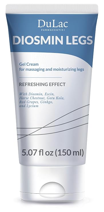 Dulac - Diosmin Legs, Refreshing Gel Cream for Daily Leg Care, 5.07 Fl Oz | With Diosmin, Menthol, Horse Chestnut, Butcher's Broom and Red Vine, Cooling Refreshing, Fast-Absorbing, Made in Italy