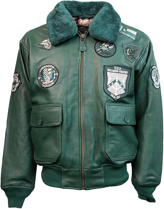 Top Gun Official Signature Series Leather Jacket With Removable Mouton Collar