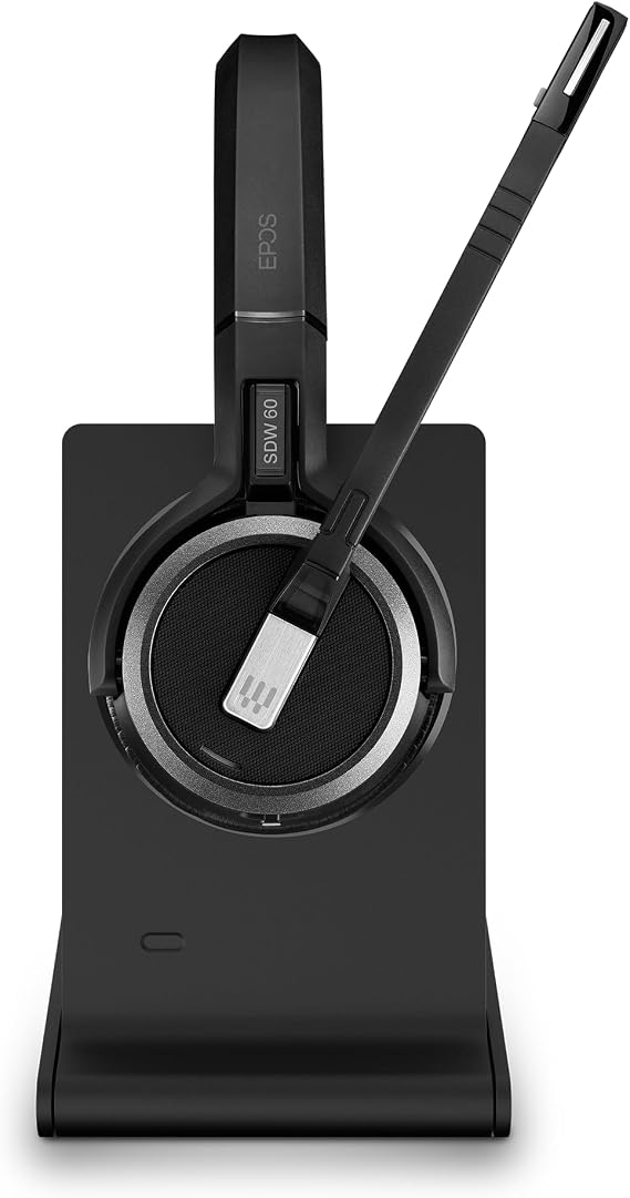 EPOS Impact 5000 Go MS Stereo Wireless Headset Premium DECT Technology, Teams Certified, Noise-Cancelling Mic, Long-Range Freedom & Foldable Charging Stand