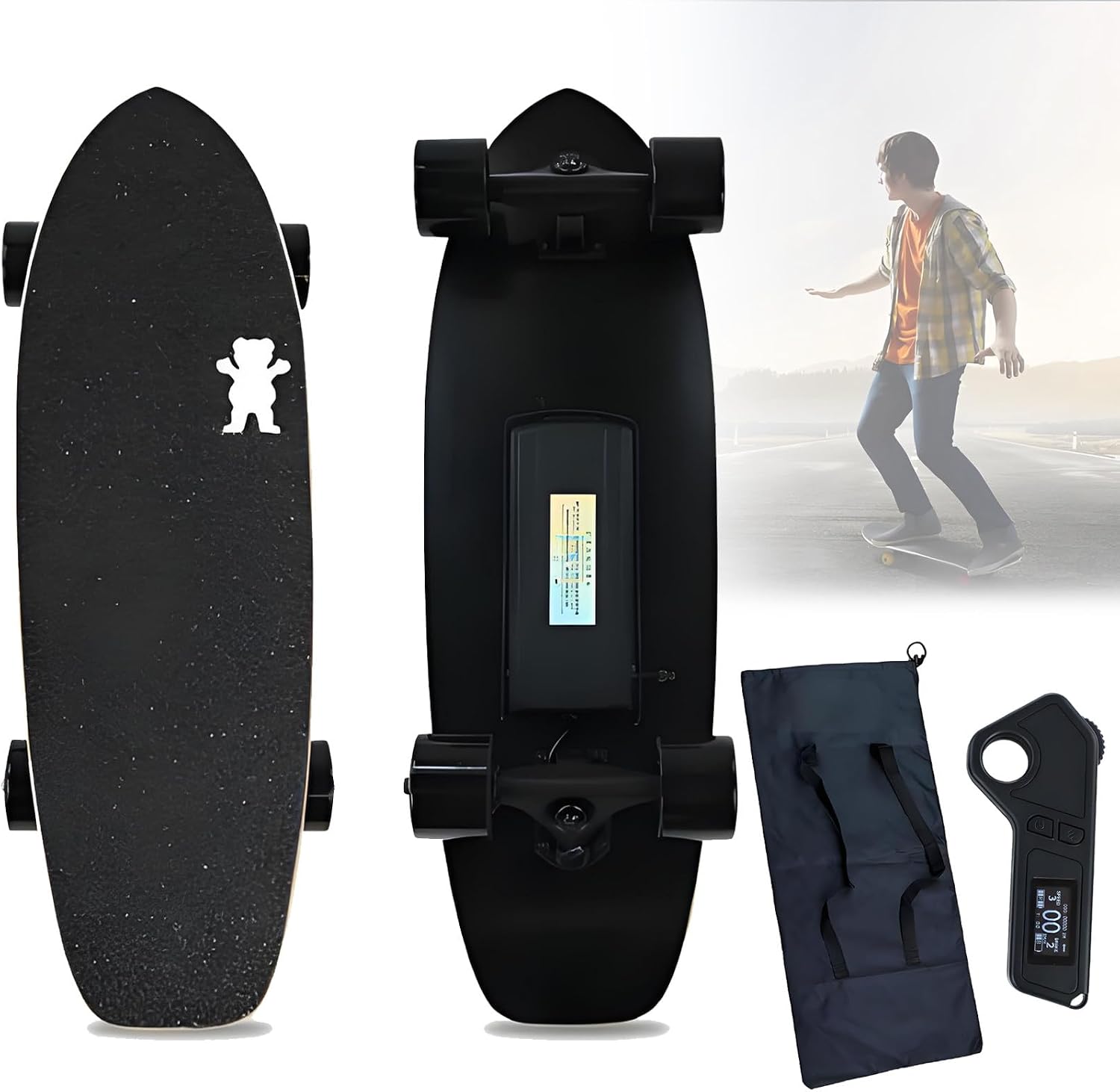 Electric Longboard Skateboard, 25 Mph Top Speed, Durable Build, for Adults Effortless Commutes and Fun Rides. C