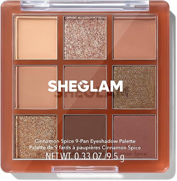 SHEGLAM Eyeshadow Palette 9-Color Ultra-pigmented Shimmer & Matte Shades, Vegan & Cruelty-free-Cinnamon Spice
