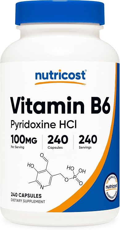 Nutricost Vitamin B6 (Pyridoxine HCl) 100mg, 240 Capsules