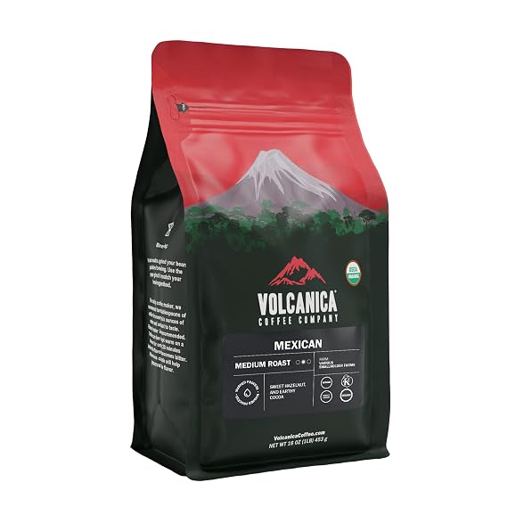 Mexican Coffee, Ground, Medium Roast, USDA Organic, Fresh Roasted, 16-ounce