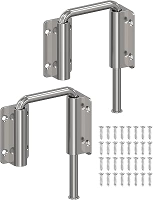 Updated U Patio Sliding Door Loop Lock Latch - 90180 Degree Aluminum Alloy Security Bolt Lock for Barn, Garden, Fence Gate, Window - Multi-Angle Mounting Silver-2 PCS