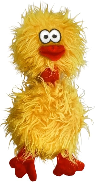 Glory To Dog Phoebe Big Crazy Chicken Plush Squeaky Toy Medium & Large Dogs | Dual squeakers, wobbly head, floppy feet. Embroidered eyes, stitched mouth. Hand washable polyester. For Medium & Large dogs