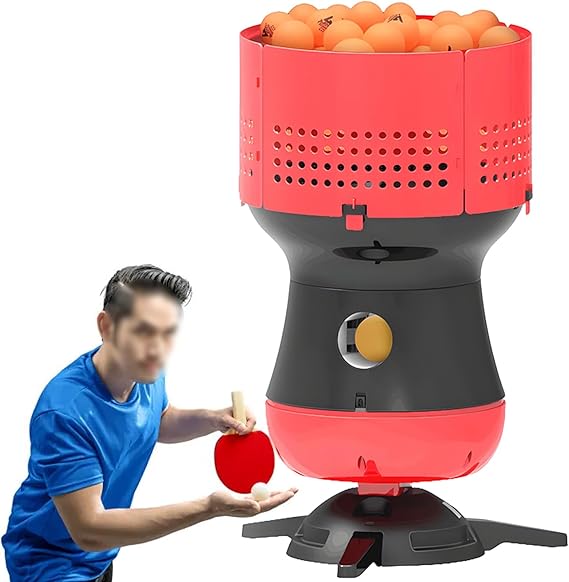 Table Tennis Serving Machine,Speed & Frequency Adjustable,Rapid-Fire Ping Pong Robot,with 90 Ball Large Removable Ball Tank,for Fast-Paced Drills 100Balls