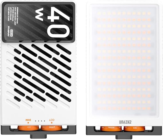 ZHIYUN FIVERAY M40 40W Mini LED Video Light, 2700K ~ 6200K, 14000 LUX Pocket Light for Studio Photography, Live Streaming, Vlogging and Portrait