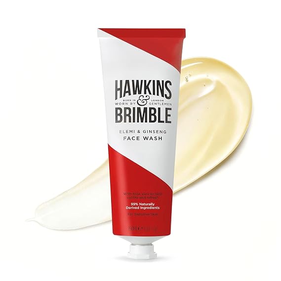Hawkins & Brimble - Mens Face Wash, 150ml - Aloe Vera Face Wash for Sensitive Skin, Cool Assist in Removal of Excess Oil, Soothe, Refresh, Cleansing & Remove Dirt - Elemi & Ginseng Signature Fragrance