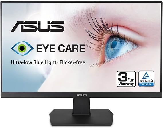 ASUS 27 Inch Desktop Monitor - Full HD (1920 x 1080), IPS, 75Hz, Adaptive-Sync, HDMI, D-Sub, Frameless - VA27EHE | HDMI, 75Hz, 27 Inch, IPS, Adaptive-Sync, D-Sub, Frameless