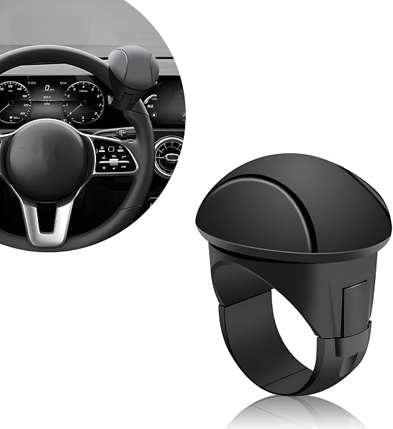 Car Steering Wheel Knob, 360 Degree Rotation Vehicle Steering Wheel Spinner Ball with Metal Bearings, Non-Slip Power Handle Turning Assist Booster for Cars Trucks Boats