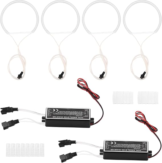 4Pcs White Headlight CCFL LED Angel Eyes Kit Ring DRL Turn Signal Light CCFL Headlight Lamp For E36 E46 E39 E38