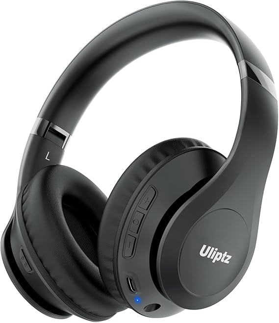 Uliptz Wireless Headphones Over Ear, 65 Hrs Playtime Bluetooth Headphones | Bluetooth 6.0, 6 EQ Modes, HiFi Stereo, Microphone, Deep Bass, Foldable Lightweight for Travel, Office, Laptop, Work