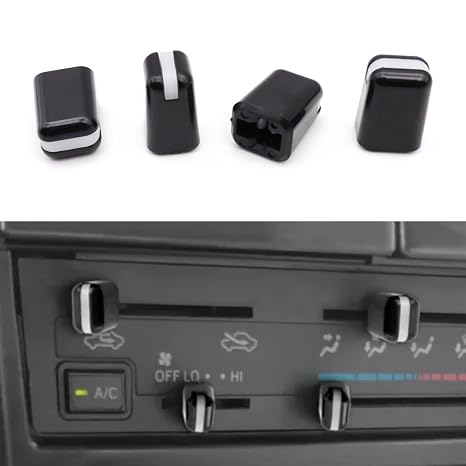 Set of 4 AC Heater Control Knob Kit Compatible with Toyota 1984-1989 4Runner, 1988-1993 Corolla, 1995-2001 Tacoma, 1996-2000 Rav4, 1985-1987 Land Cruiser, 1984-1985 Tercel,1984-1995 Pickup
