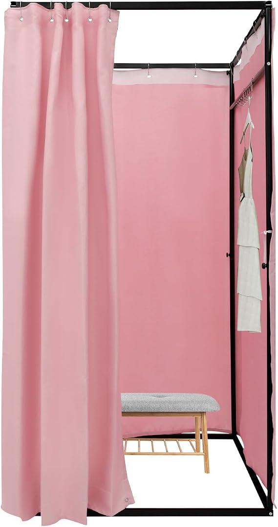 Portable Dressing Room, Clothing Store Fitting Room Removable for Boutique Changing Room with Shading Curtain Temporary Wall for Activities Shopping Malls