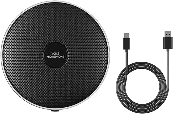 Conference USB Microphone No Speaker,Desktop Computer Mic, Noise-Canceling Technology, Plug & Play, Compatible with Windows & MacOS
