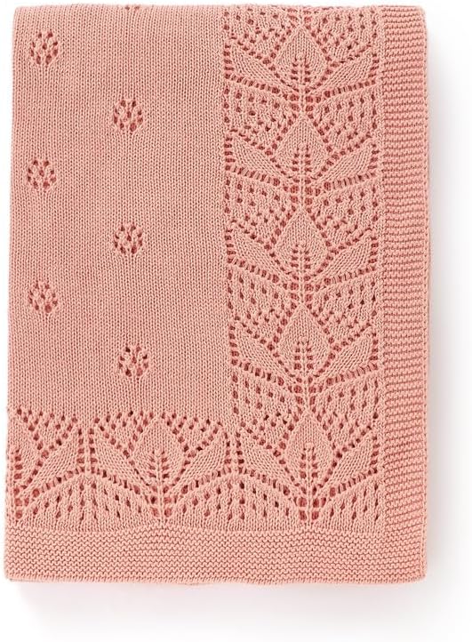 LAWKUL Baby Blanket for Crib Nursery Receiving Swaddle, 40x31.5 Inch | 100% Cotton Cellular, Knitted Soft Knit, Crochet, For Newborn Boy Girls Toddler