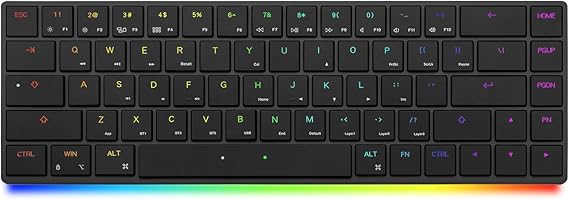 BAROCCOMiSTEL MiSTEL AIRONE BT Ultralight/Ultraslim Mechanical Keyboard, 65% Layout, Cherry MX ULP Switch, RGB Backlit, USB-C Cable, Windows/MacOS/iOS, Macro Support, Portabl, Black- Tactile
