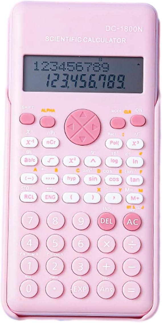 Scientific Portable Calculators Functional Engineering Scientific Calculator Multiple Modes Graphing Function Portable, 8X16.2CM, pink