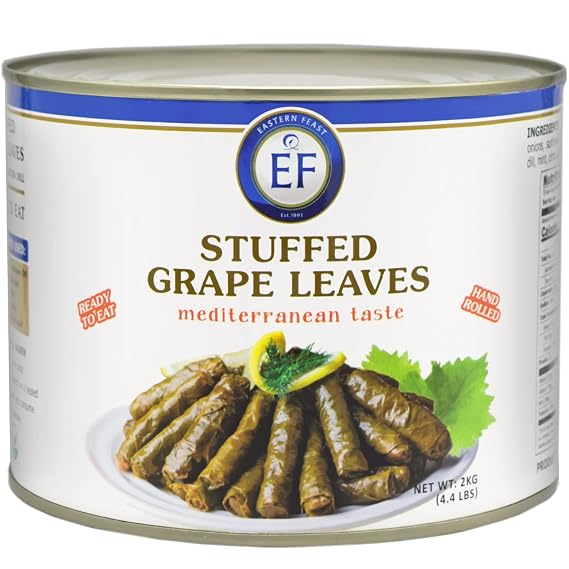 Eastern Feast - Stuffed Grape Leaves, 4.4 Lbs (2 Kg) Vegan Suitable