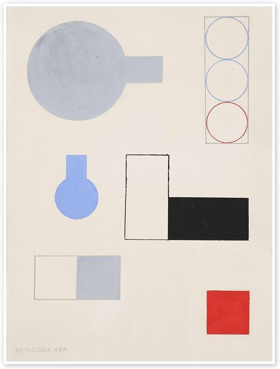 Posterlounge Composition Poster | 100 x 130 cm by Sophie Taeuber-Arp Wall art Wall decor