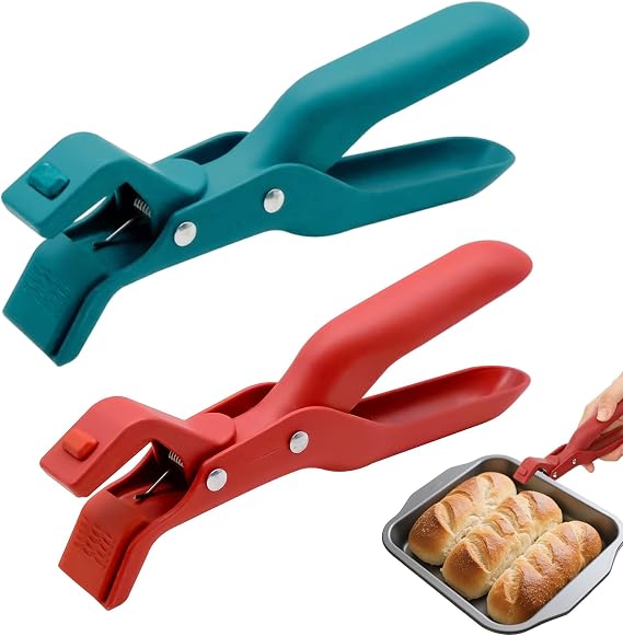 2 Pack Anti-Scald Bowl Holder Clip for Kitchen - Heat Resistant Silicone Gripper for Hot Bowls &amp; Dishes, Non-Slip Microwave Air Fryer Tongs