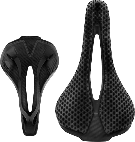 Bike Saddle - 3D Printed Carbon Road Bike Seat, Ultra Lightweight & Comfortable for Road, MTB, BMX, XC, Gravel Bicycles