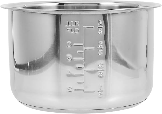 Zerodeko Power Cooker Replacement Inner Pot Non-Stick Interior Stainless Steel Inner Cooking Pot Pressure Cooker Inner Pot for Power Pressure Cooker Rice Cooker 4L