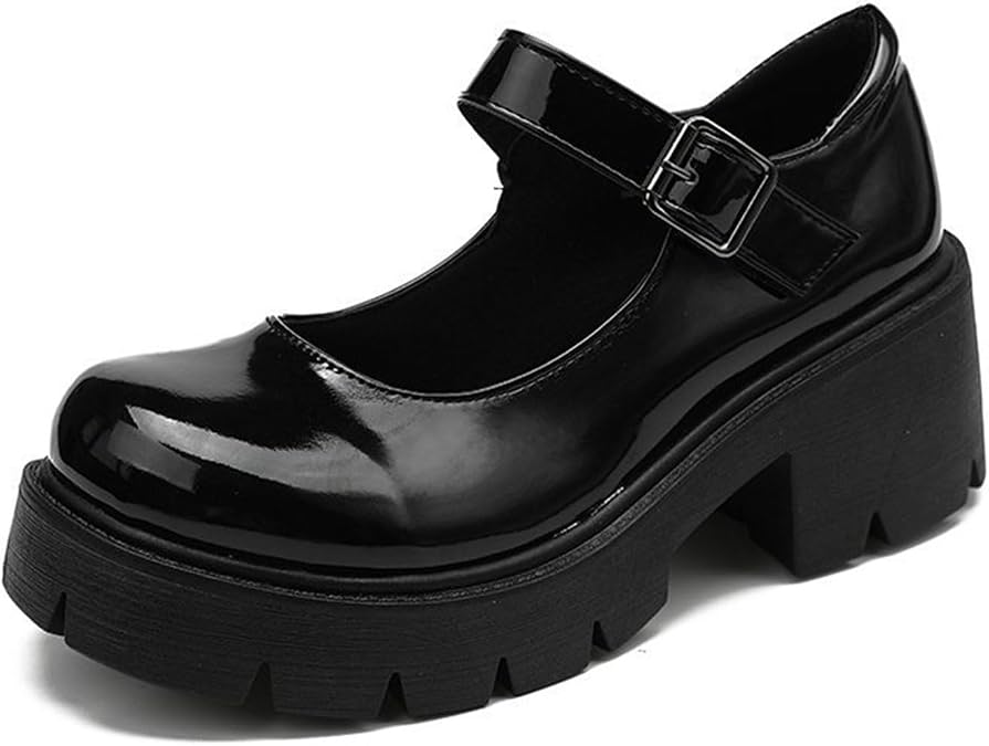 Mary Janes Shoes for Women Chunky Mary Jane Platform Low Heel Round Toe Dress Shoes Oxfords Women's Pumps