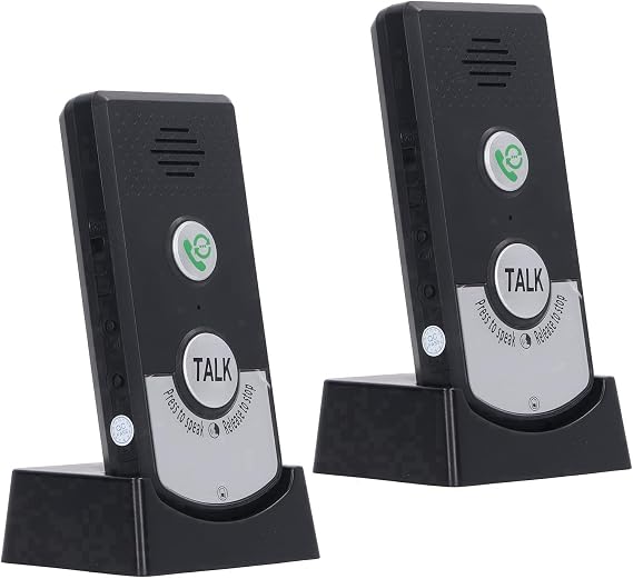 2 Way Voice Intercom, Super Long Range Wireless Intercomunicador, Home Security Easy Install, Waterproof Indoor Outdoor Interphone System, Fit for Home Hospital Office, Black