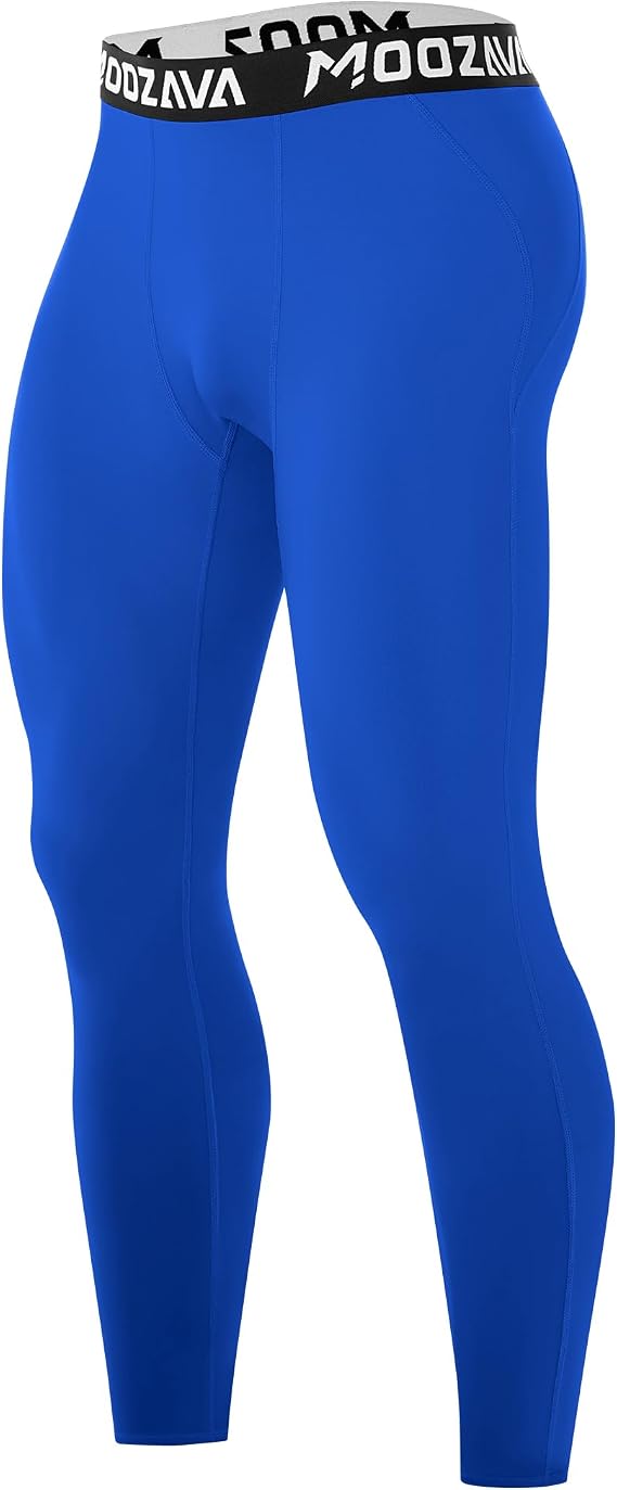 Moozava Mens Compression Pants Running Leggings Spandex Gym Workout Tights Athletic Sport Base Layer Cycling Football Soccer