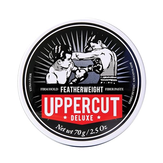 Uppercut Deluxe Featherweight Pomade 2.5oz | Firm Hold Low Shine Hair Paste | Lightweight Fiber Pomade for Texture, Volume & Lift | Matte Natural Finish Men's Styling Product for Short to Medium Hair
